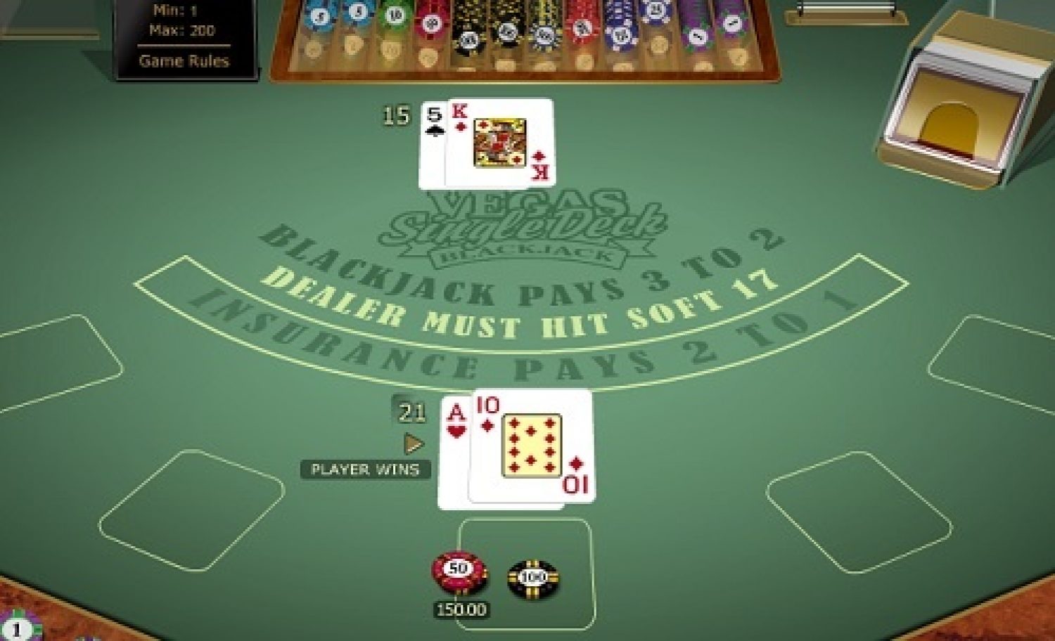 single deck blackjack rtp
